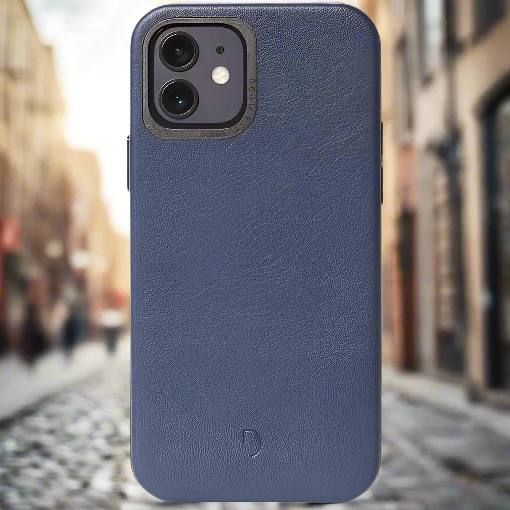 Decoded Leather Back Cover for Apple iPhone 12 Mini - Navy