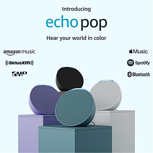 Echo Pop (1st Gen, 2023 Release) Full Sound Compact Smart Speaker with Alexa, Midnight Teal