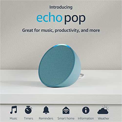 Echo Pop (1st Gen, 2023 Release) Full Sound Compact Smart Speaker with Alexa, Lavender Bloom