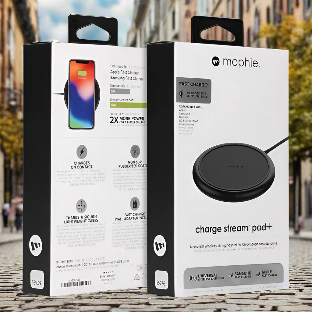 Mophie Charge Stream Pad + Chargeur sans fil Qi 7,5 W