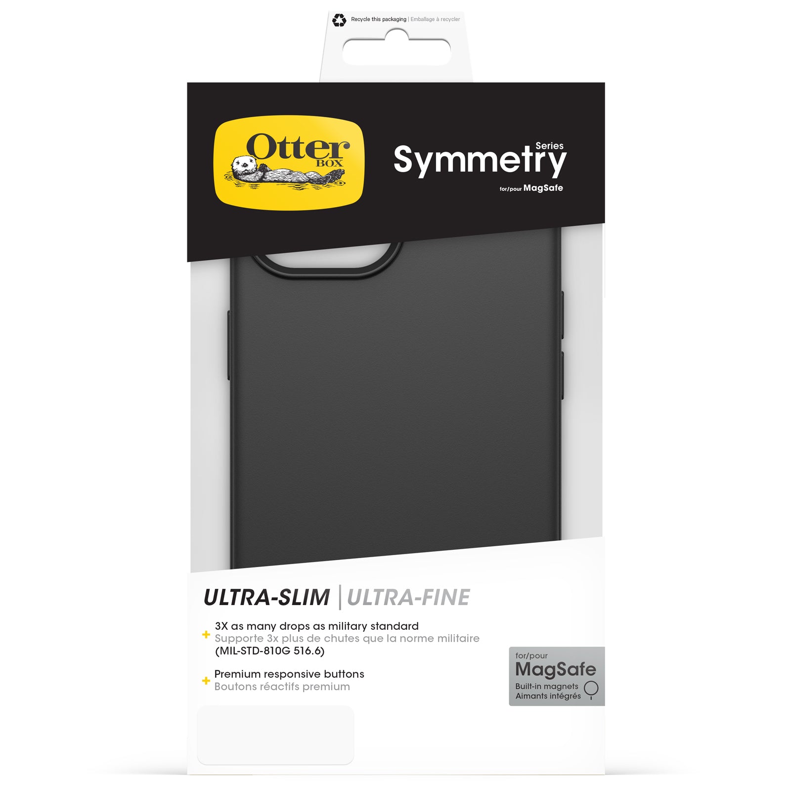 OtterBox - Symmetry Series Hard Shell for MagSafe for Apple iPhone 15, Apple iPhone 14, and Apple iPhone 13 - Black