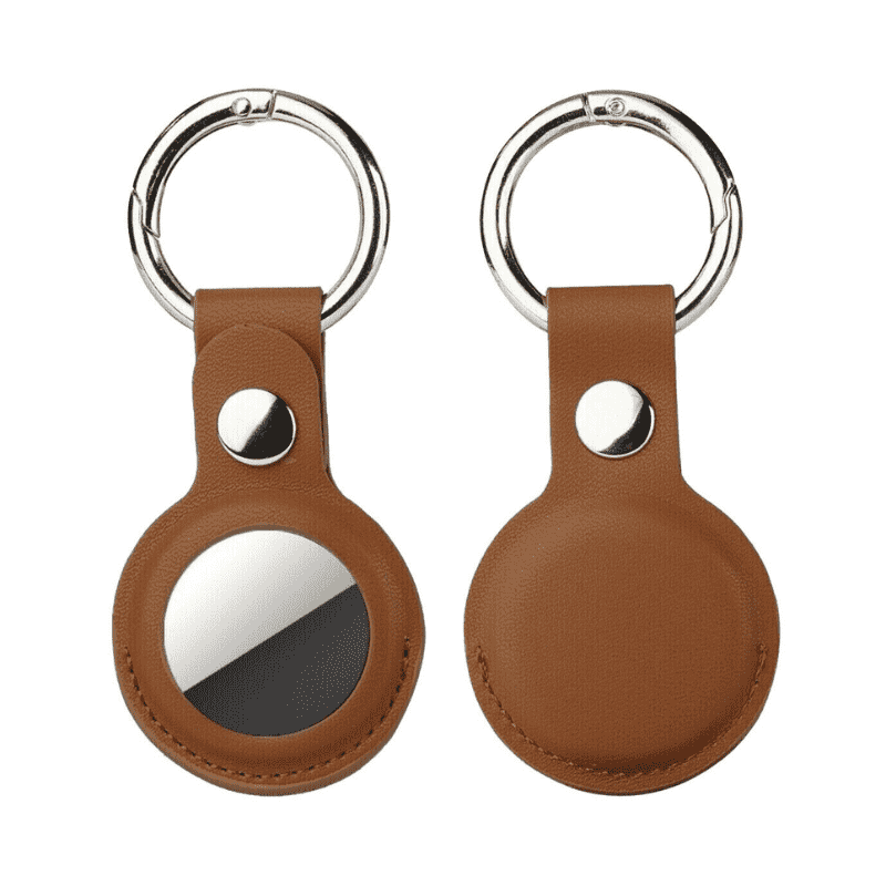 Original Apple AirTag Leather Key Ring - Saddle Brown