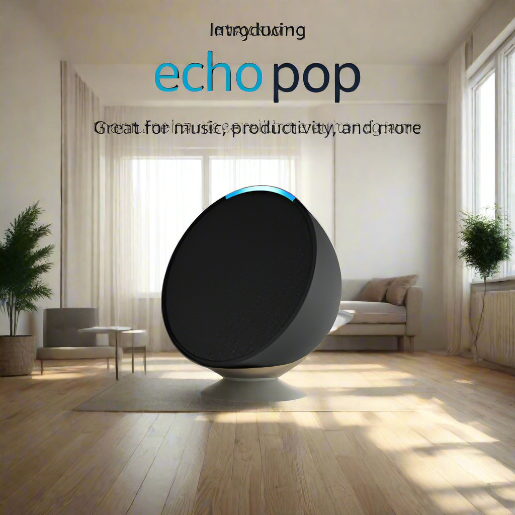 Echo Pop (1st Gen, 2023 Release) Full Sound Compact Smart Speaker with Alexa, Charcoal