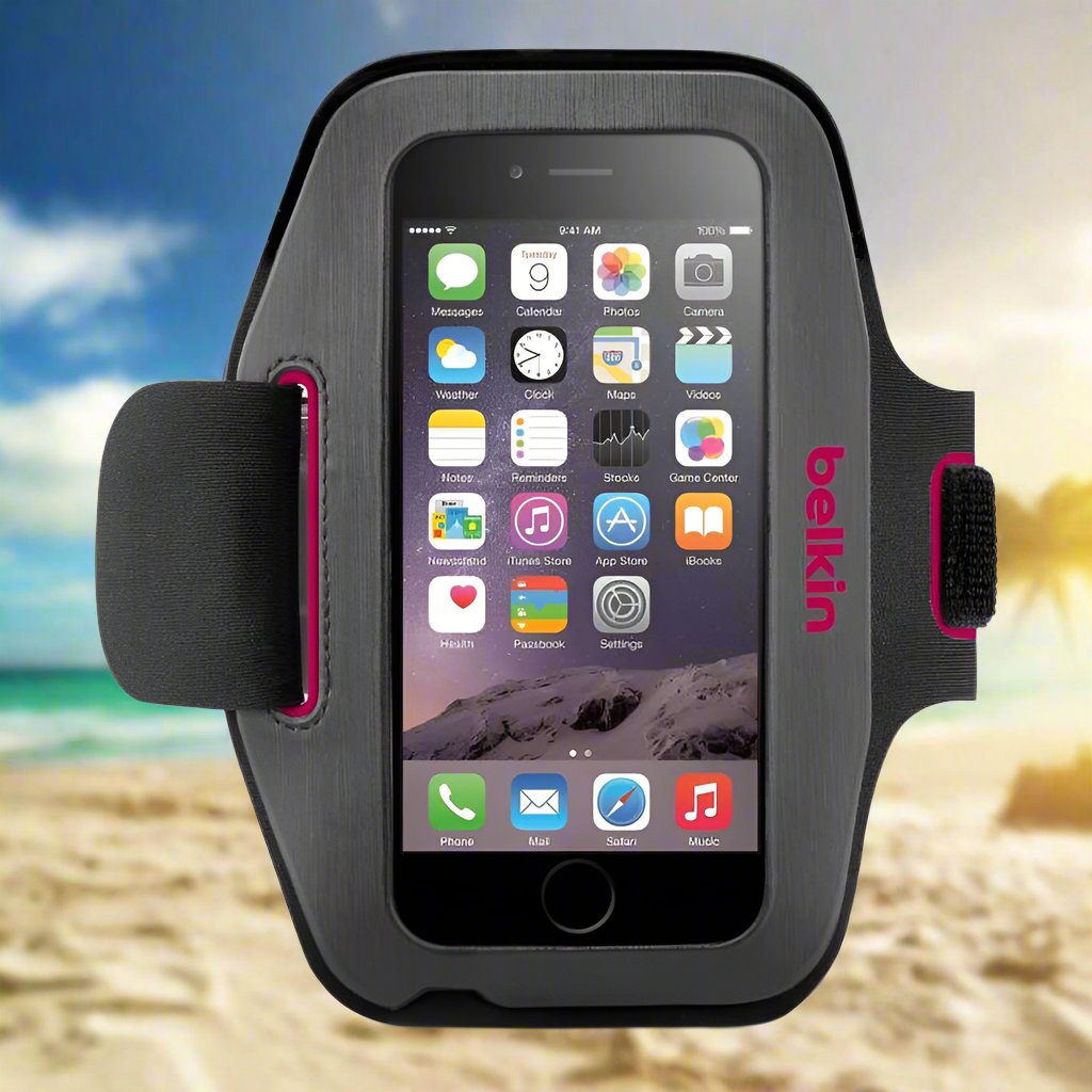 Brazalete Belkin Sport-Fit Plus para iPhone 6/7/8/SE (2.ª y 3.ª generación) - Fucsia