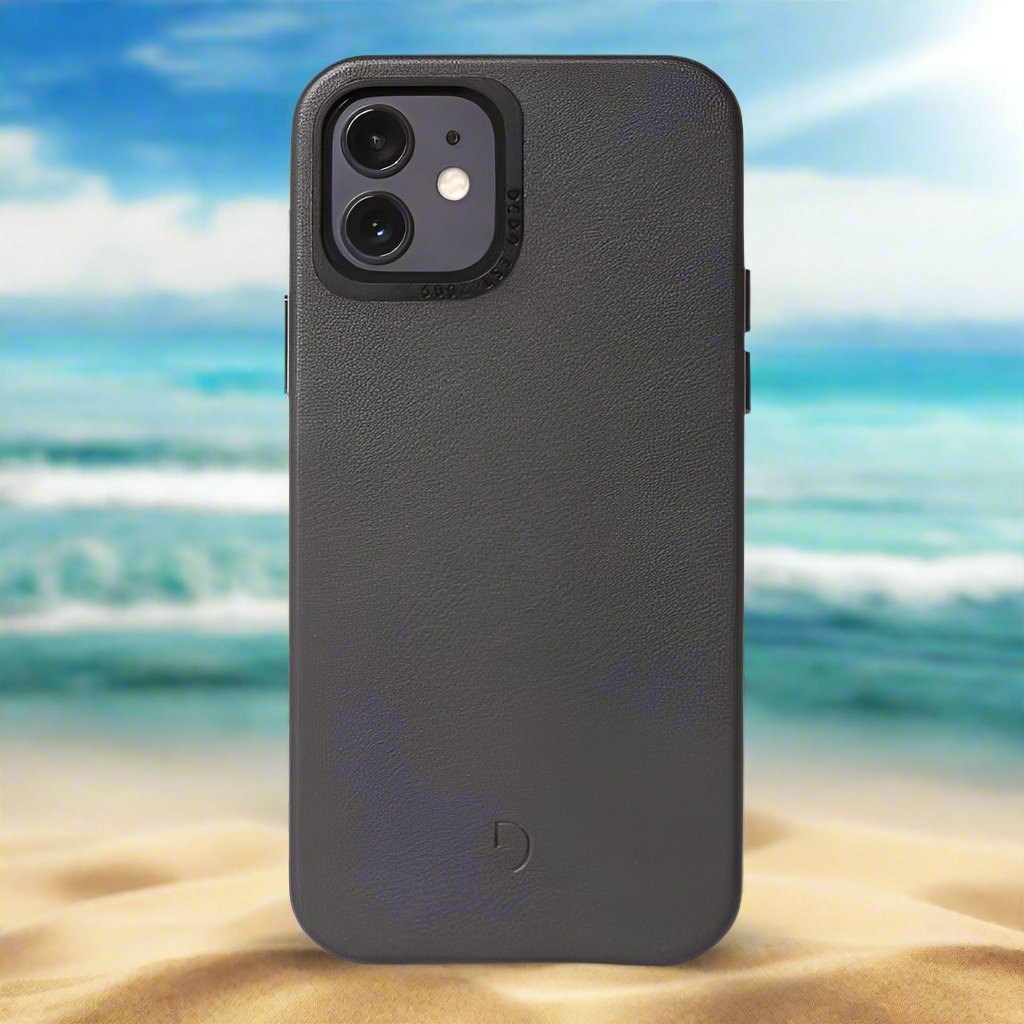 Coque arrière en cuir décodée pour Apple iPhone 12 Mini - Noir