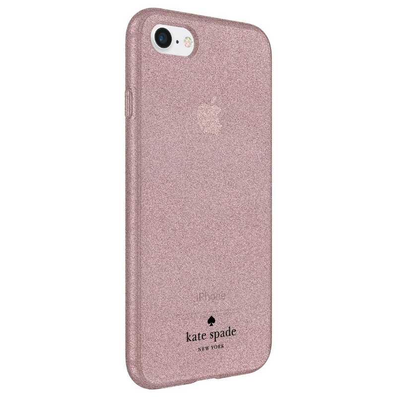 Étui rigide Kate Spade New York pour Apple iPhone 7/8/SE - Paillettes or rose