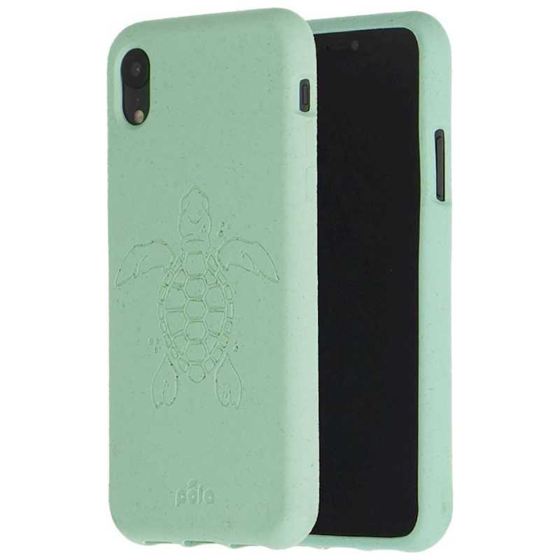 Coque compostable Pela pour Apple iPhone XR - Turquoise (édition Tortue)