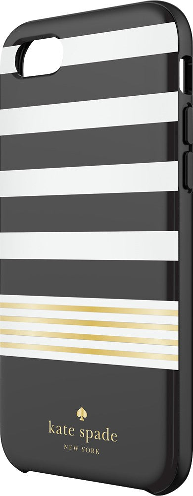 Kate Spade New York Hardshell Black and White Stripe Case for iPhone 6