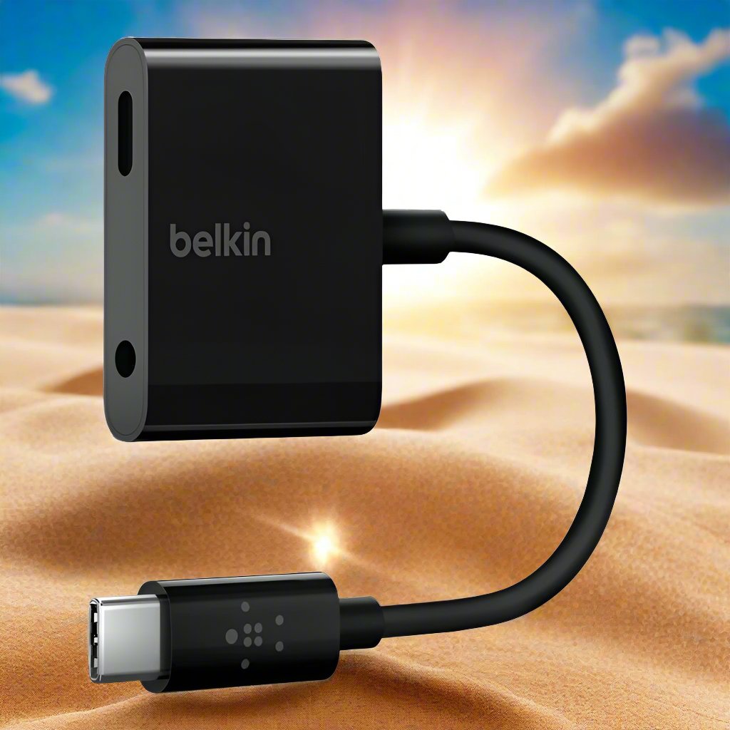 Belkin Audio 3,5 mm + adaptateur de charge Rockstar USB-C - Noir